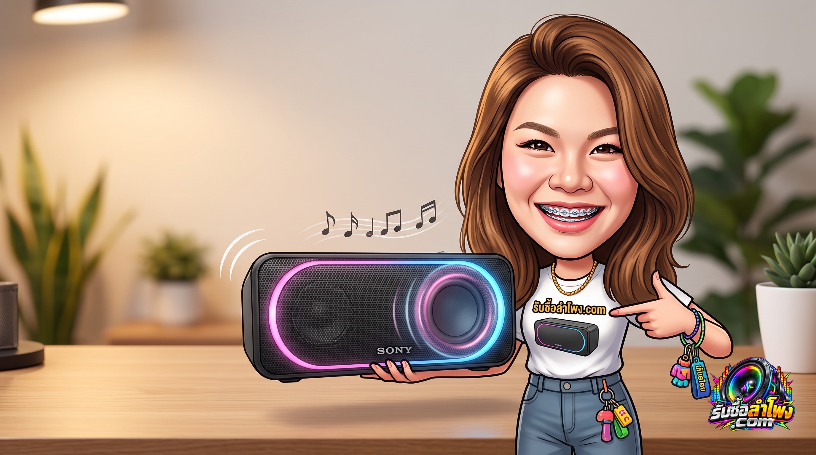 ลำโพงบลูทูธ Sony SRS-XG300 มือสอง พร้อมไฟ Ambient Light สำหรับตรวจเช็กสภาพก่อนประเมินราคา