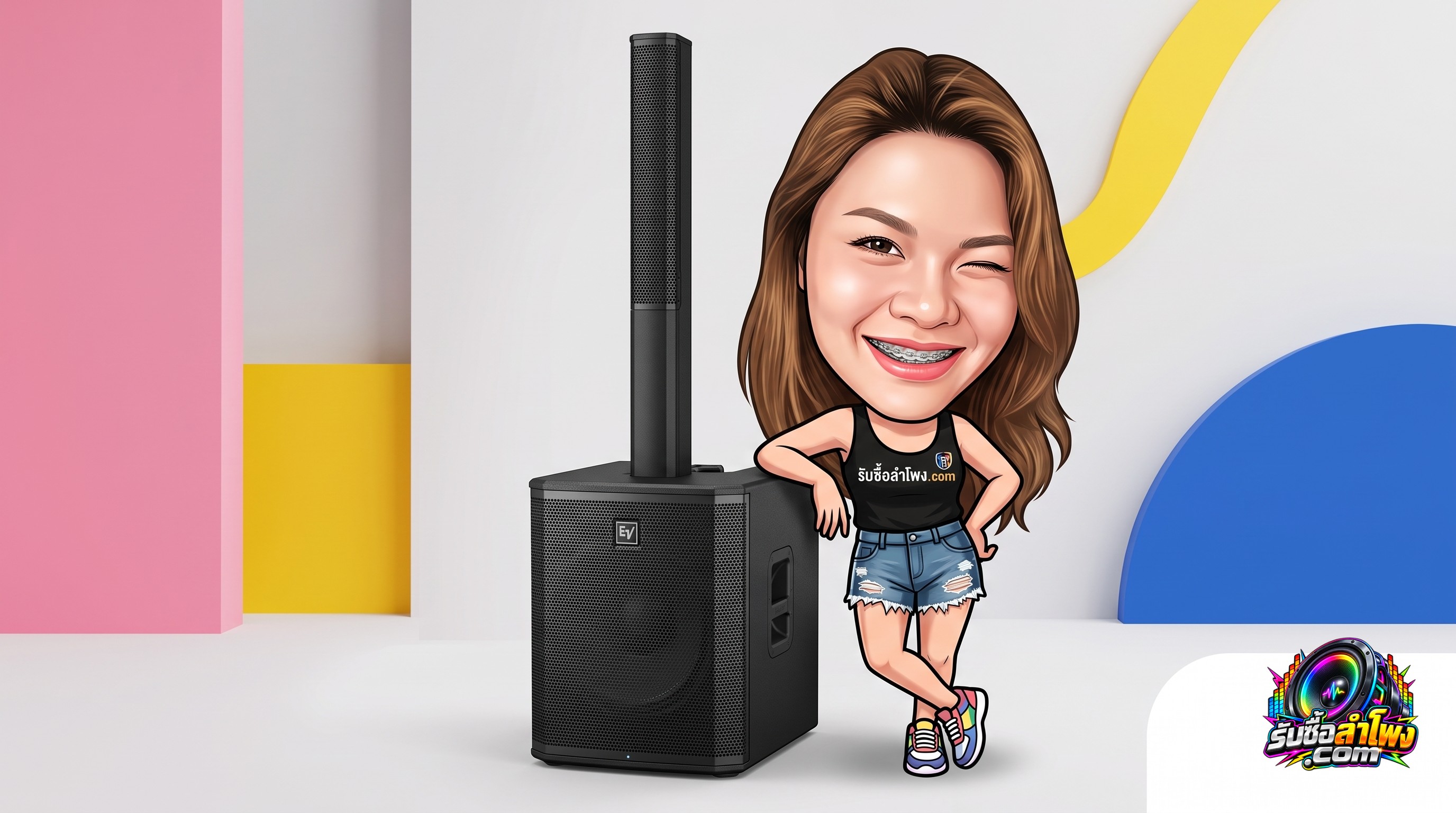 ชุดเครื่องเสียง Electro-Voice Evolve 50 ลำโพงคอลัมน์และซับวูฟเฟอร์สำหรับการตรวจสอบสภาพก่อนส่งขาย