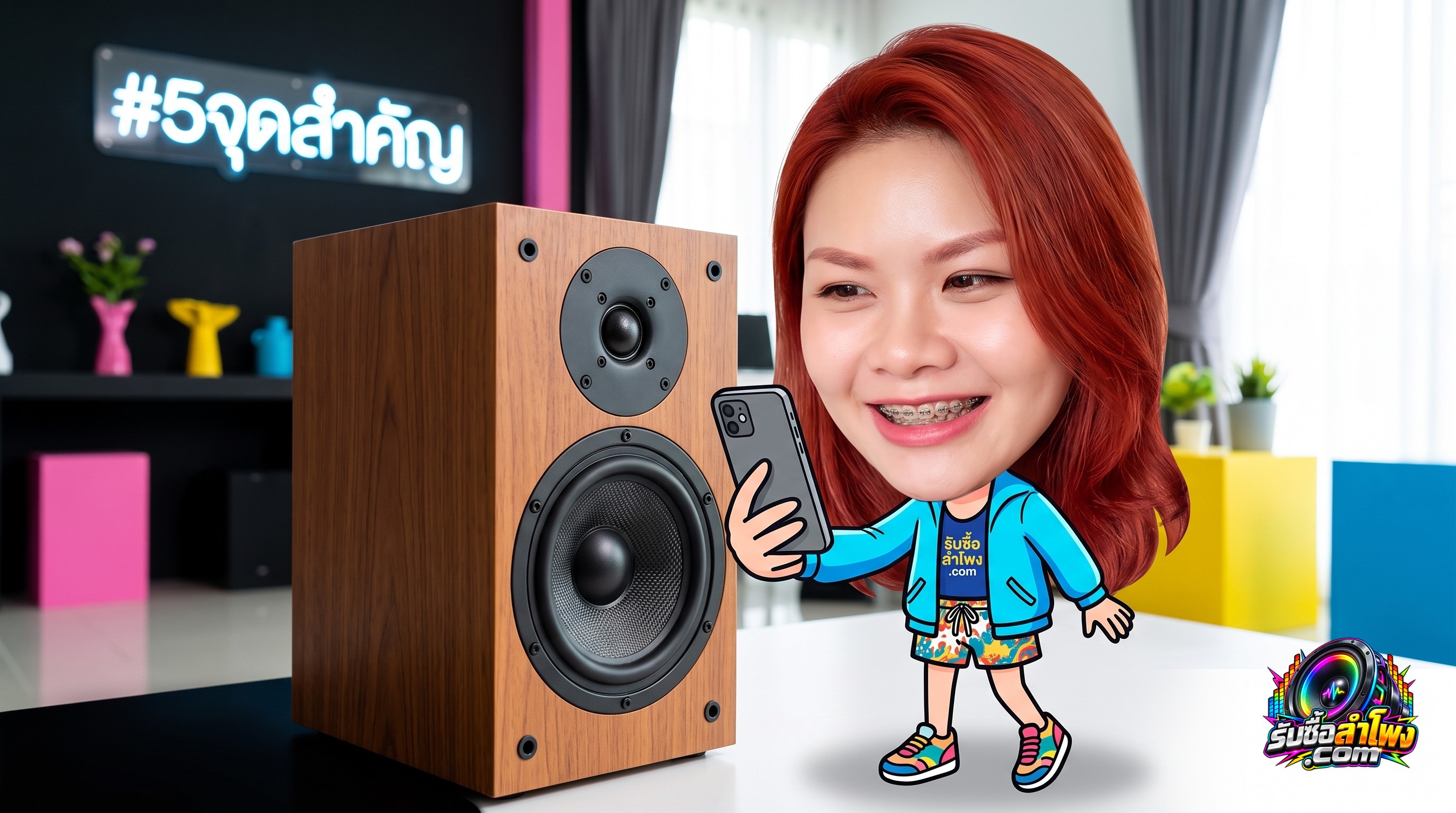 การถ่ายภาพดอกลำโพงและตู้ลำโพงมือสองเพื่อส่งประเมินสภาพราคา