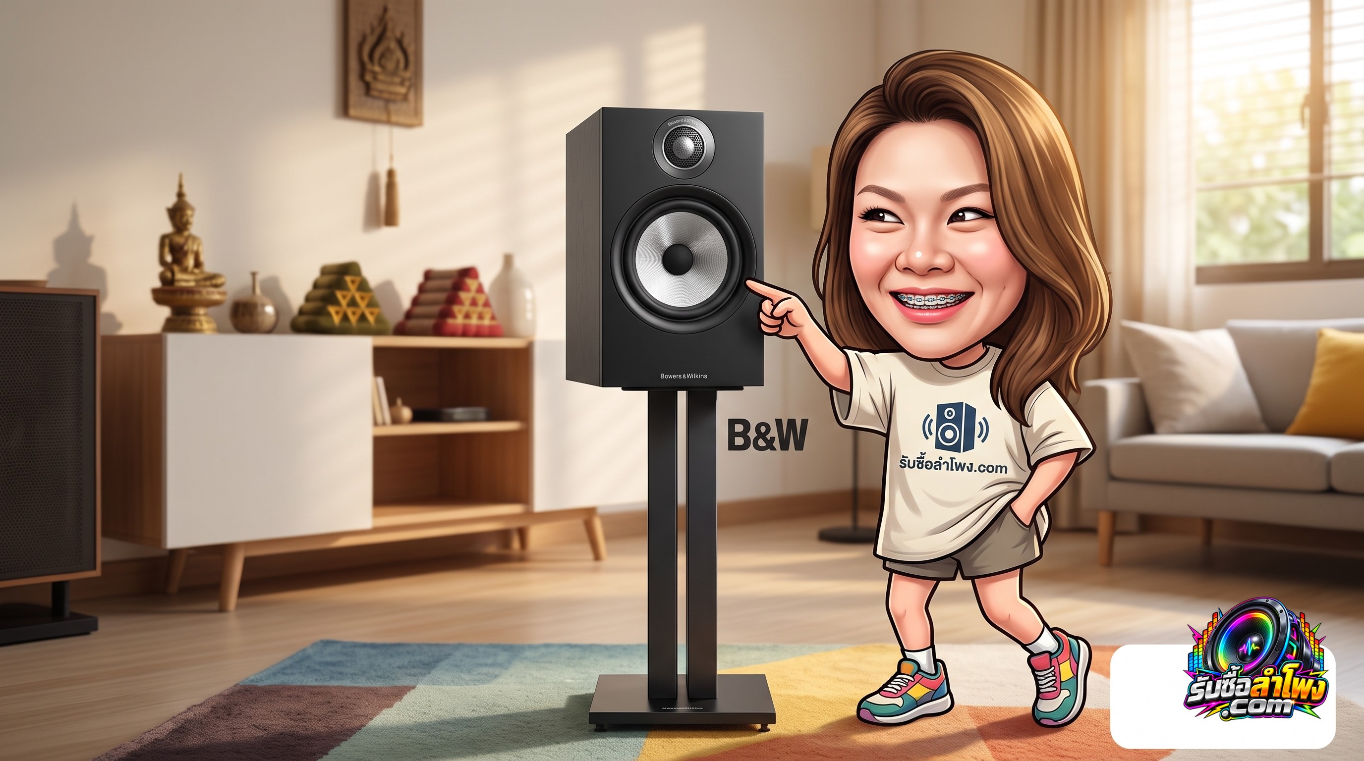 ลำโพง B&W 606 S2 Anniversary Edition แสดงรายละเอียดดอกลำโพง Continuum Cone สำหรับตรวจเช็กสภาพ