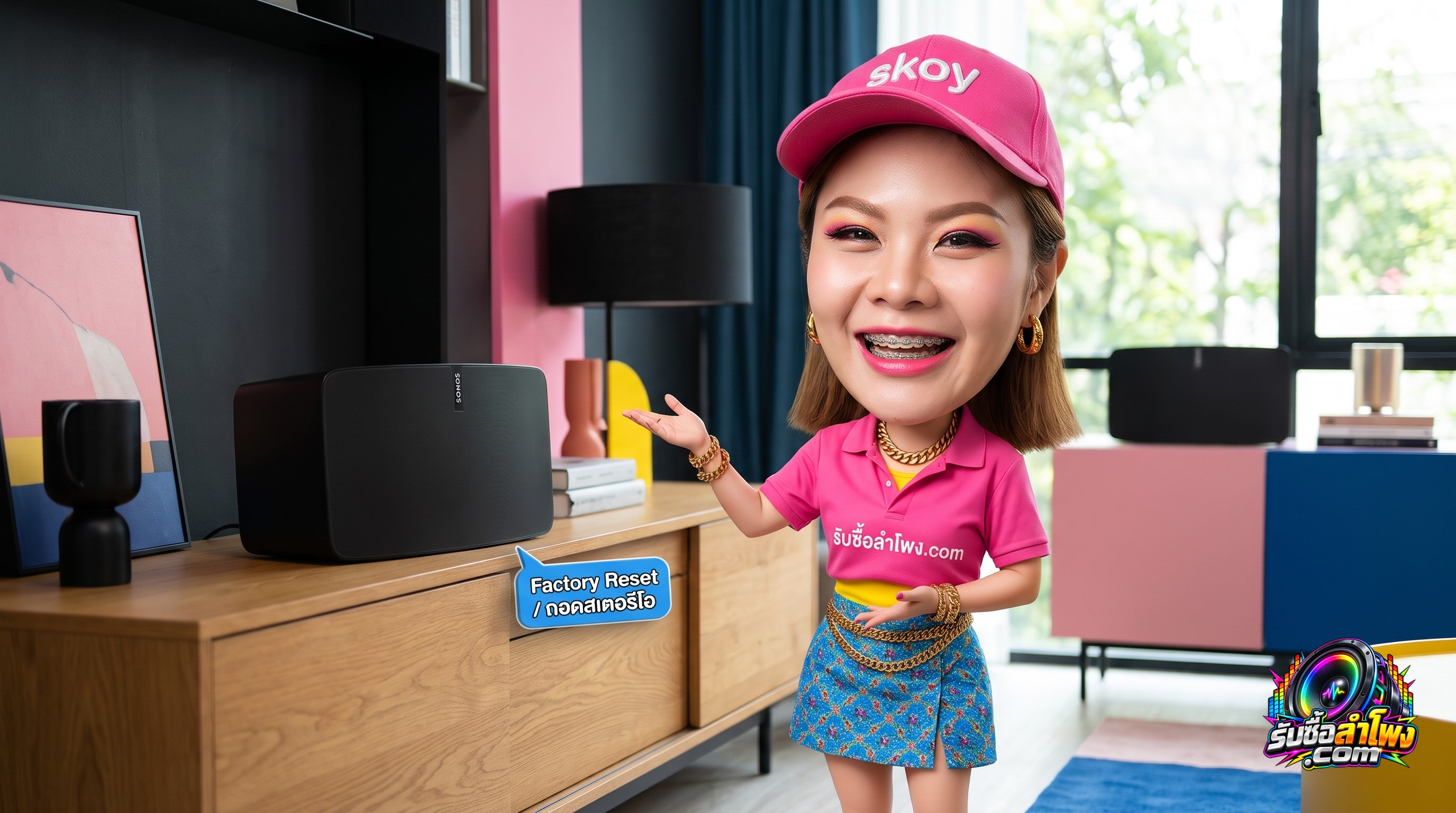 ลำโพง Sonos Five สภาพสมบูรณ์พร้อมสำหรับการตรวจสอบสภาพและรีเซ็ตระบบก่อนส่งขายมือสอง