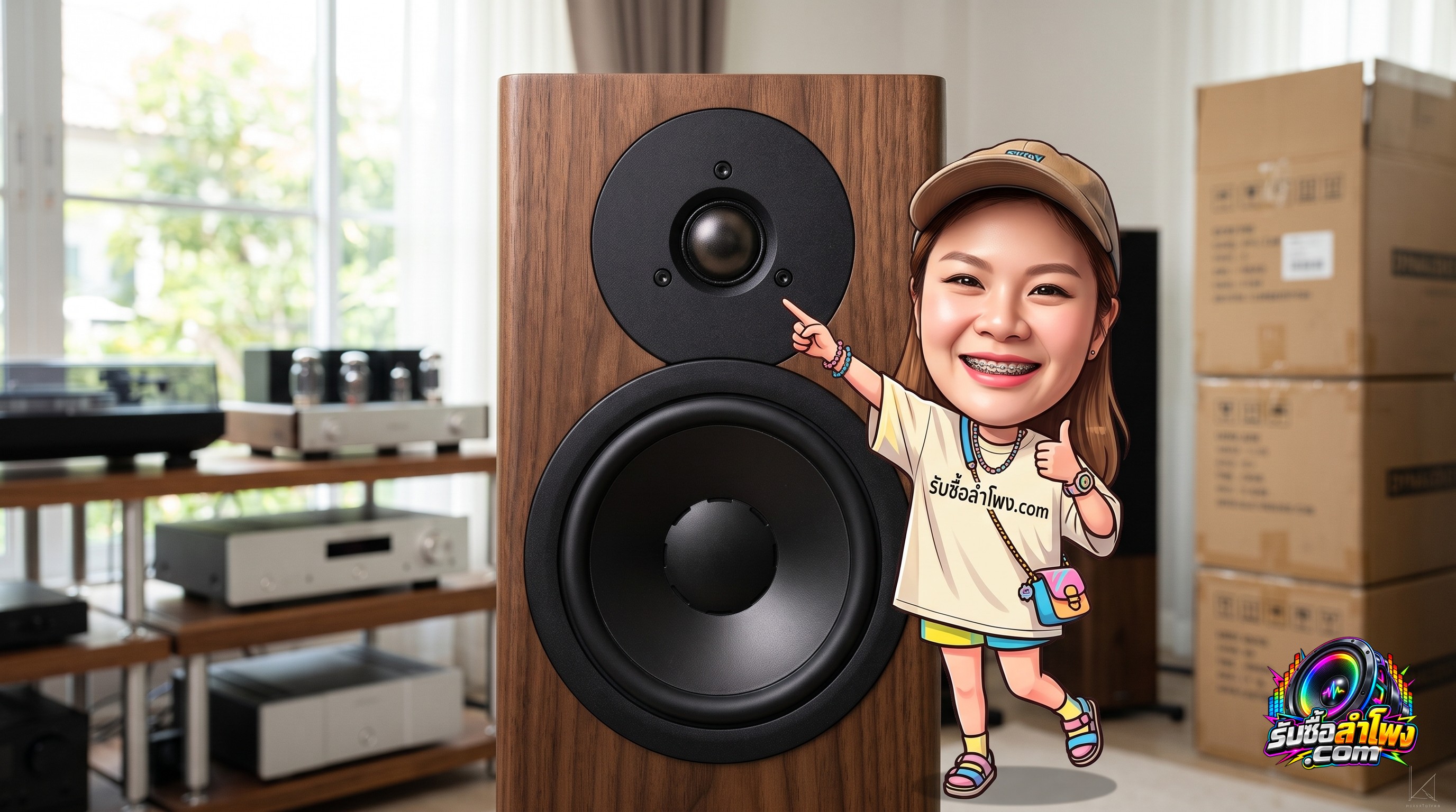 ลำโพงวางหิ้ง Dynaudio Evoke 20 ลายไม้ แสดงรายละเอียดทวีตเตอร์ Cerotar และวูฟเฟอร์ MSP